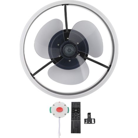 Ventilador de techo LED negro Ø40cm, 6 velocidades silencioso con mando y luz regulable – Ideal para salón y dormitorio (1/5)
