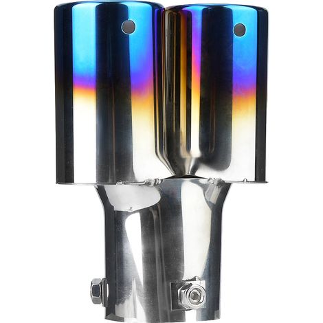 Embout d'échappement arrière double universel en acier inoxydable pour voiture modifiée (1/5)