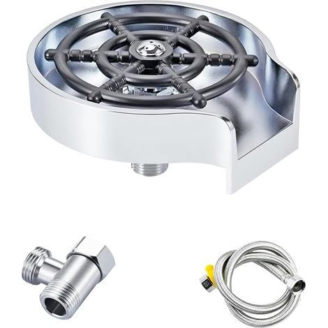 Rinceur de Verre pour Évier de Cuisine, Rince Verre Evier, Laveuse Automatique De Tasses, Lave-Tasses pour la Maison, Le Restaurant et Le Bar, Argent (1/5)