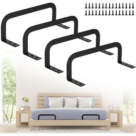Lot de 4 Arret Matelas, Cale pour Stabilisation, Arceau Antidérapant, Butée de Glissement en Métal, Convient pour Les Panneaux de Lit Massifs (1/5)