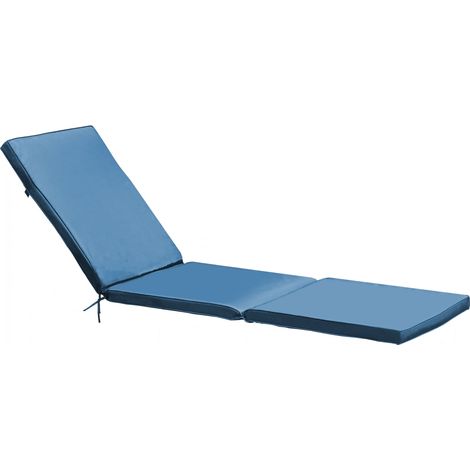 Coussin bain de soleil polyester bleu pacific 186x53x5 cm
