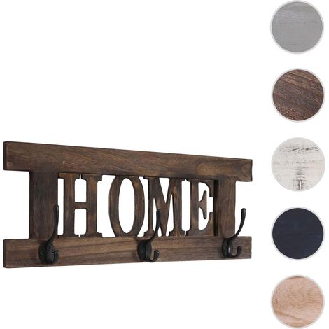 Penderie murale HWC-C60 Home - Penderie Panneau de penderie - Shabby-Look Vintage 55x21cm - grau-blau (1/5)