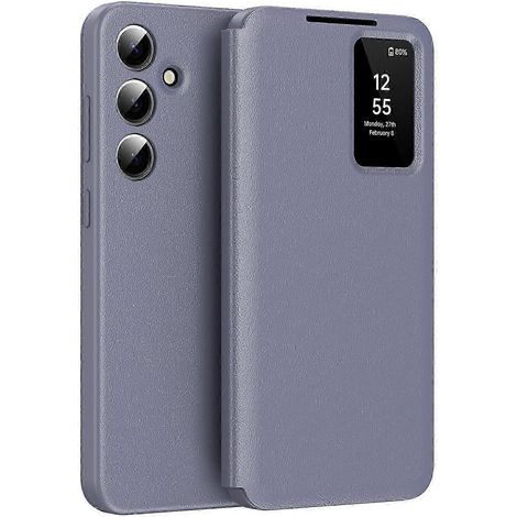 Saphirblaue Lederhülle mit Kartenfach und Sichtfenster für A56 5G – Schutzhülle für Mobiltelefone (1/5)