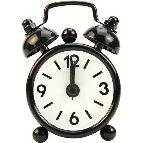 Réveil de chevet rond miniature noir, mignon et fonctionnant à piles, de Classic Home Decor (1/5)