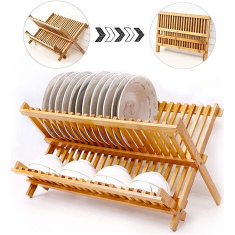 ® 16 Grille En Bambou Naturel Plate Etendoir Rack Polyvalent Egouttoir Egouttoir Bambou Etendoir Couvercle De Bureau Etagere Manique Support De Rangement Kitchen (1/5)