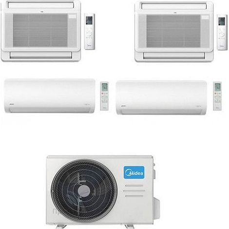Climatizzatore Condizionatore Midea Console + Xtreme Pro Quadri 9000 + 9000 + 12000 + 12000 BTU con U.E. M4O-36HFN8-Q INVERTER Classe A++/A+ R32 (1/2)