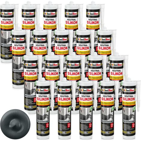 IsolBau Neutrales Silikon Anthrazit 20 x 300 ml (1/5)