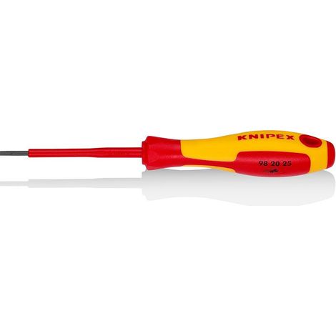 KNIPEX 98 20 25 Giraviti per elettricisti per viti con intaglio impugnatura isolante, in materiale bicomponente, collaudato VDE brunita 177 mm