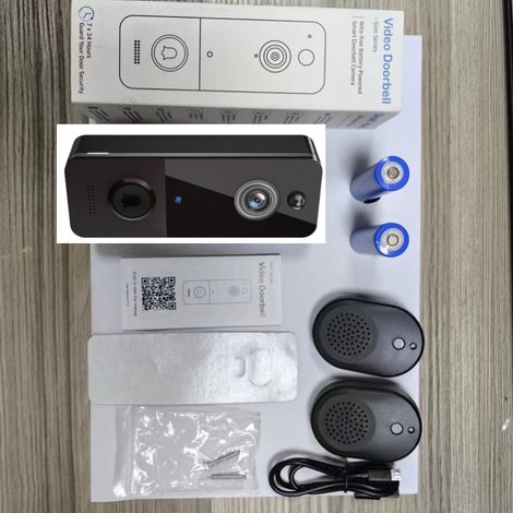Vidéophone Portier Sans Fil - Caméra De Surveillance Intérieure Extérieure - Détection Humaine IA - Vision Nocturne - Audio Bidirectionnel - Alimentation Par Batterie - 1 Pièce (1/5)