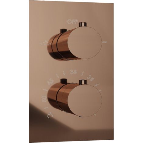 FugaFlow Eccelente Robinet thermostatique encastré - avec corps encastré - Cuivre brossé PVD (Cuivre)