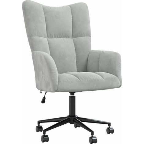 Relaxing Chair with Wheels Light Grey Velvet vidaXL