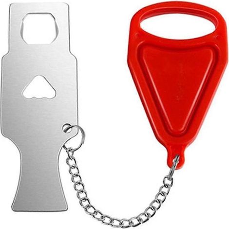 Verrou de sécurité pour la maison et les voyages - Verrou de porte portable - Sécurité et intimité renforcées - Bloqueur de porte sans perçage Latc (1/4)