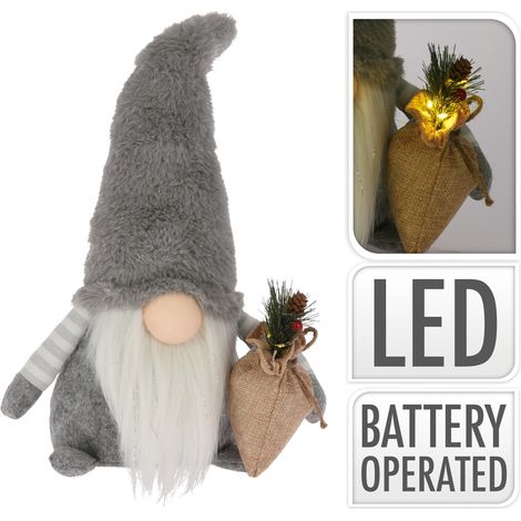 Gnomo di Natale christmas-decoration cappello flessibile grigio 38 cm