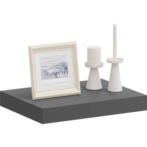 WOLTU Wall Storage Shelf CD Media Storage Rack 30 x 22.9 x 3.8 cm Dark Grey