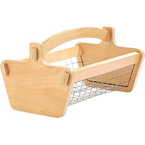 Obstschale, Holzkorb, metallverstärkter Servierbehälter mit stabilem Gleichgewichtssystem, geräumiger Lebensmittelbehälter im modernen, minimalistischen Design, Küchenorganizer für Snacks und Brot (1/5)