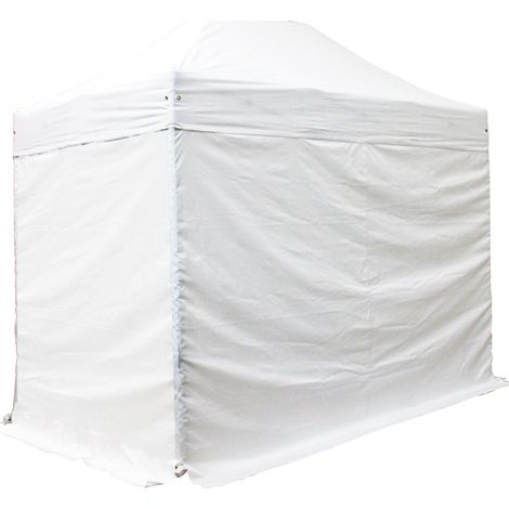 Seitenplanen 2x2m 3 volle + 1 Tür Polyester 380g/m² Weiß