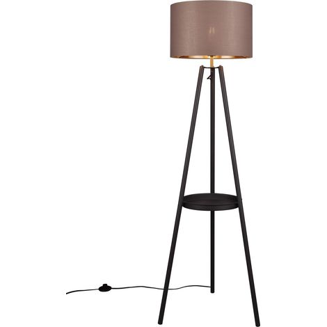 Lampadaire trois pieds design avec abat-jour tissu (1/5)