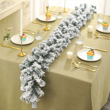 Guirnalda de pino estéreo realista de 270 cm, vegetación para mesa, repisa, pared, decoración navideña para interiores y exteriores, C (1/5)