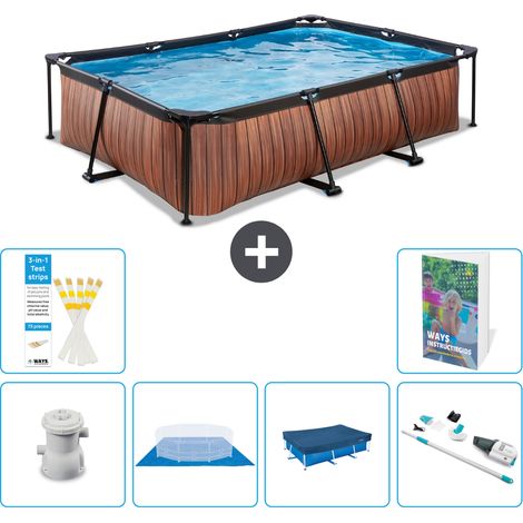 Exit-toys Piscina Exit Rectangular - Efecto madera - 300x200x65 cm - 7-piezas  S268 (1/5)
