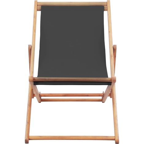 Maison Exclusive - Silla de playa plegable de tela y estructura d
