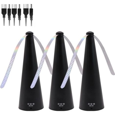 3 Pièces Ventilateur Anti Mouches et Moustiques Répulsif Écologique Sans Insecticide Chimique (1/4)