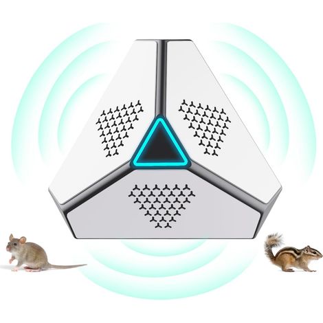 Ultrason pour rats, répulsif à ultrasons pour souris, souris et rats 360° avec lumière LED répulsif ultrasonique dissuasifs pour souris, rongeurs, rats, araignées, mites et fourmis (1/4)
