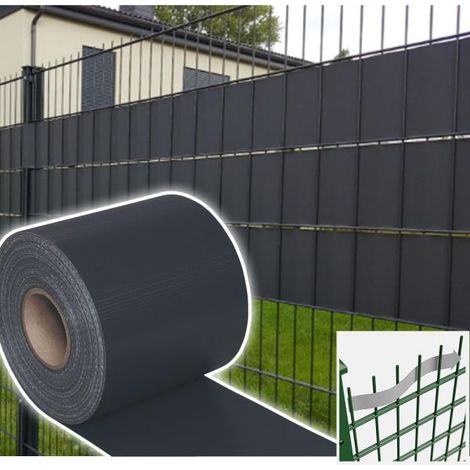 Striscia Fascia Frangivista in PVC 19cm X 35mt per Balconi Ringhiere Cancello Antracite (1/5)