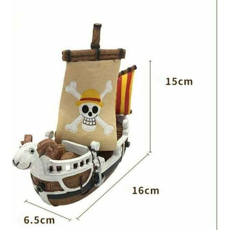 Décorations d'aquarium en résine, motif bateau pirate, ornements pour aquarium, décorations de bateau, abris, thème One Piece (1/3)