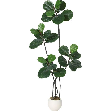Plante Ficus Lyrata Artificielle Décorative – Feuillage Réaliste et Souple – Pot Blanc Moderne – Idéale pour Salon, Bureau ou Maison – Cadeau Pendaison de Crémaillère – Taille : 5FT (1/5)