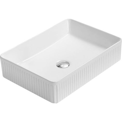 Mexen Grovo Aufsatzwaschbecken geriffelt 50 x 34 cm, weiß - 22305000