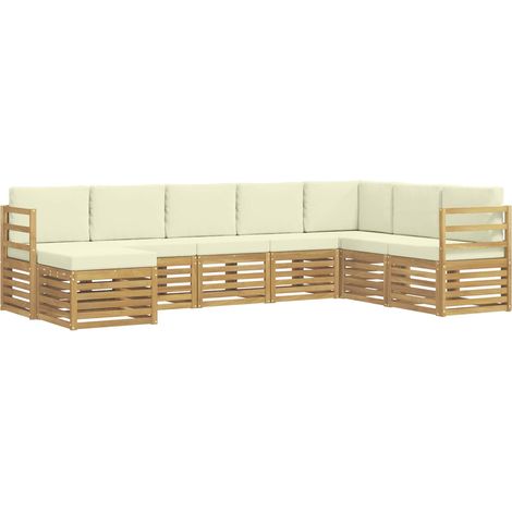 Ensemble de canapés d'extérieur 8 pc Blanc et crème Polyester vidaXL (1/5)