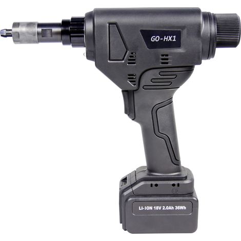 GOEBEL - GO-HX1 Poinçonneuse à accu pour trous hexagonaux avec moteur sans balai, utilisation M4-M8, avec 2 x Batterie, Chargeur, Coffret (1/5)
