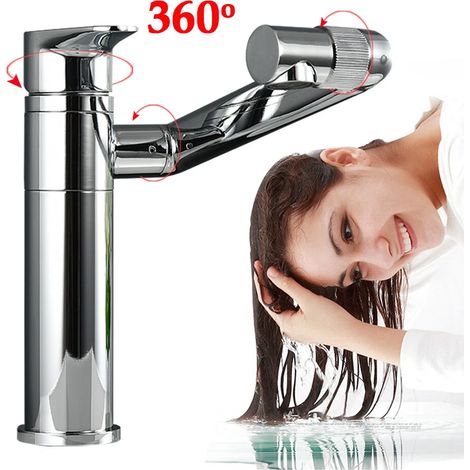 360° Drehbar Waschtischarmatur Waschbecken Badarmatur Mischbatterie Wasserhahn (1/5)