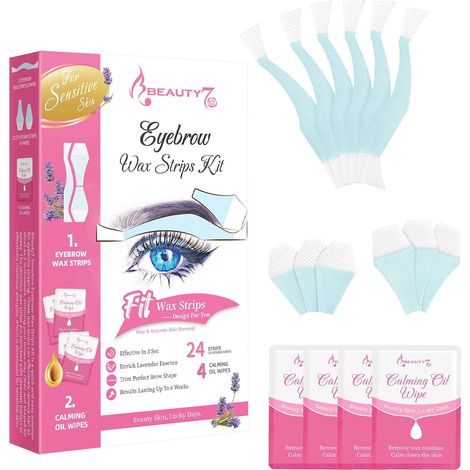 Bande de Cire Sourcils Froide - Peaux Sensible - 24 Bande de Cire (1/5)