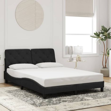 Cadre de lit sans matelas-Structure de lit noir 140x200 cm velours 960358 (1/5)