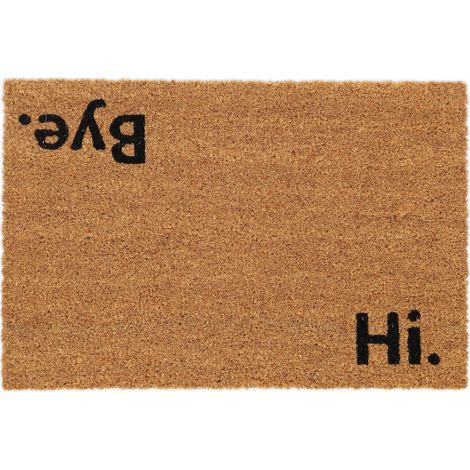 Felpudo decorativo antideslizante para uso interior y exterior 75 x 45 cm de fibras de coco marrón 130015612 (1/4)