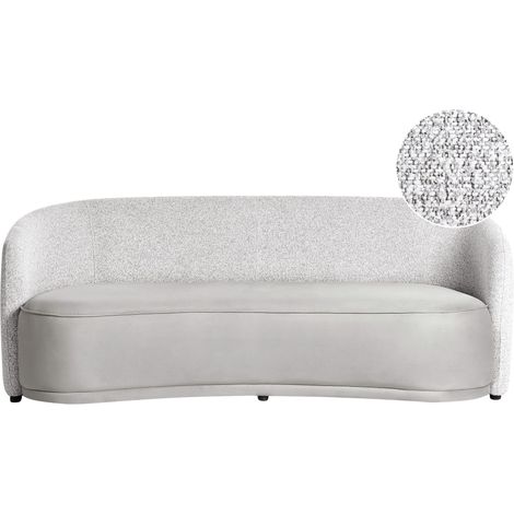 Canapé 3 Places Incurvé Moderne Art Déco Tissu Polyester Deux Tissus Gris Roset (1/5)
