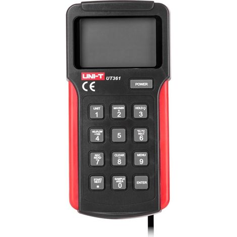 Uni-T UT361 Anemometer Schwarz Windgeschwindigkeit messen