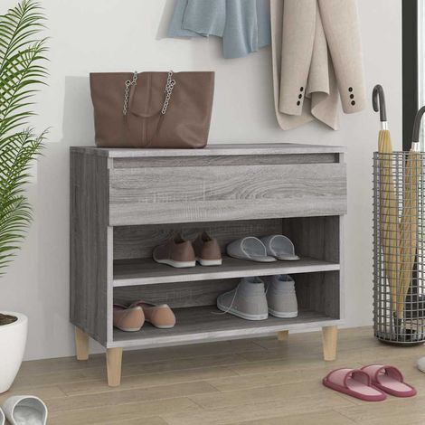 vidaXL Shoe Cabinet Grey Sonoma 70x36x60 cm Engineered Wood (1/5)