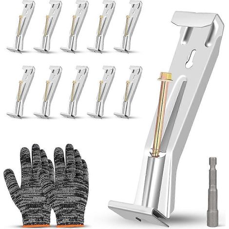 Packung mit 10 unsichtbaren Dachrinnenhaken inklusive Schrauben und rostfreien Clips für 5-Zoll-K-Typ-Aluminiumdachrinnen zur Reparatur durchhängender Dachrinnen. (1/5)