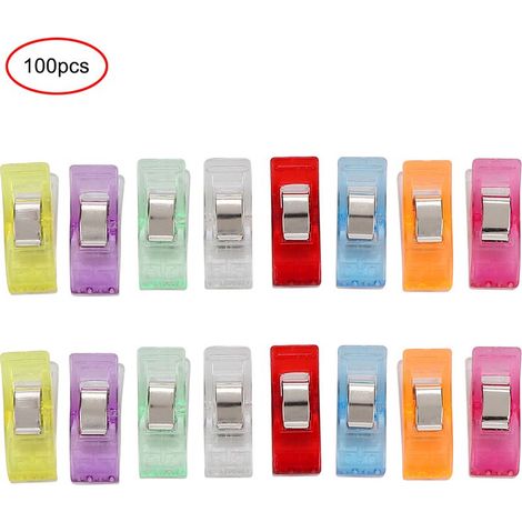 Packung mit 100 Wonder Clips Nähclips, Einfassclips, Quiltclips, Strickclips, Klemmen (1) (1/5)