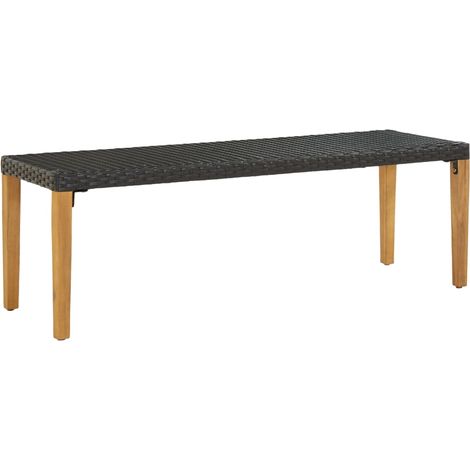 Banco de jardín muebles de exterior para terraza terraza 80 cm resina tejida negra