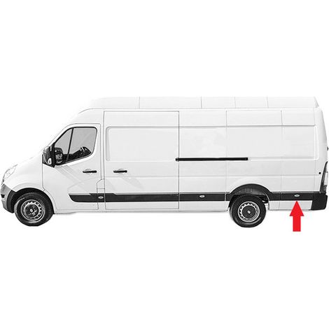 Moulure latérale arrière gauche noire long Opel Movano depuis 2010