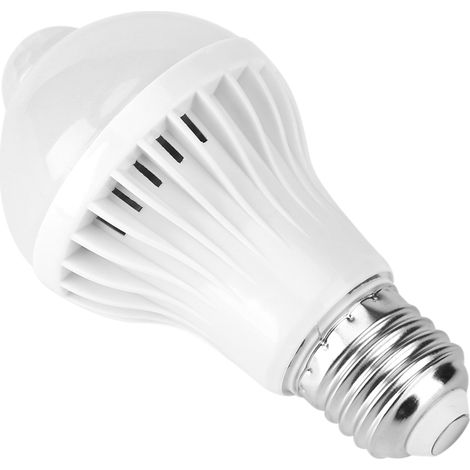Lampe LED E27 5W avec détecteur de mouvement infrarouge PIR, ampoule intelligente à capteur de présence, éclairage automatique, 220V, blanc chaud, économique. (1/5)