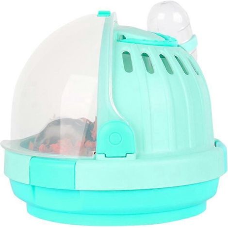 Petite cage de sortie pour animaux avec biberon d'eau, idéale pour hérisson, hamster, chinchilla, furet. Transport pratique et sécurisé.
