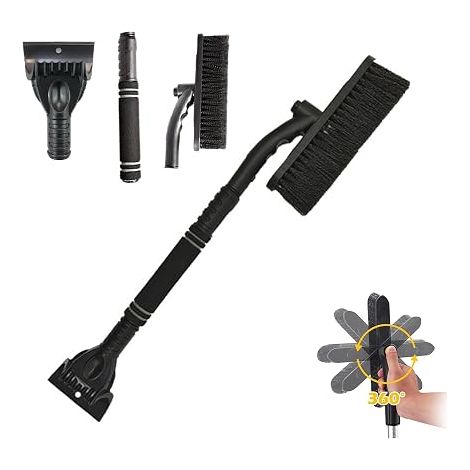2 in 1 Car Windscreen Scraper, Car Snow Brush, Detachable Scraper, Car Windshield Ice Scraper, Snow Broom for Cars, Trucks and Recreational Vehicles (1/5)