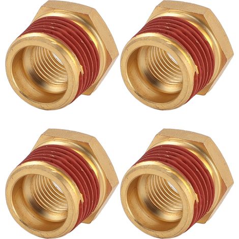 Lot de 10 réducteurs laiton mâle 1/2 à femelle 1/4 NPT avec joints caoutchouc anti-fuite raccord tuyauterie (1/5)