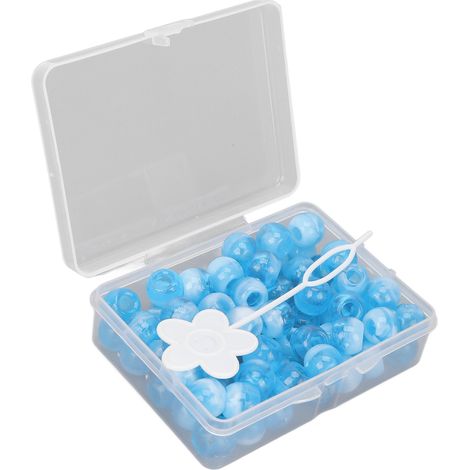 74 perles pour tresses et dreadlocks, accessoires de coiffure DIY, bleu foncé (1/5)