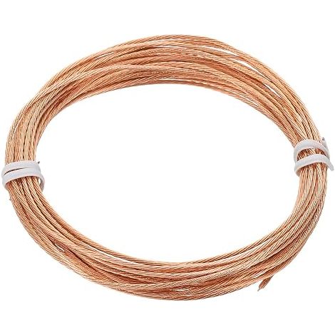 PATIKIL Wire Grounding Bare Copper 18 Awg 15 Feet Cables Copper Braided (1/5)
