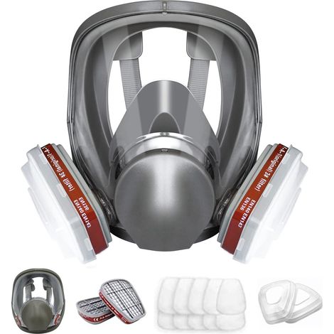Masque de Protection, Masque respiratoire complet avec filtre 6001 pour peinture, contre la poussière, les produits chimiques, le polissage, la pulvérisation de voiture, le ponçage (1/5)
